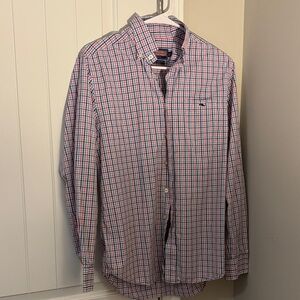 Vineyard Vines Red and Blue Plaid Men's Shirt